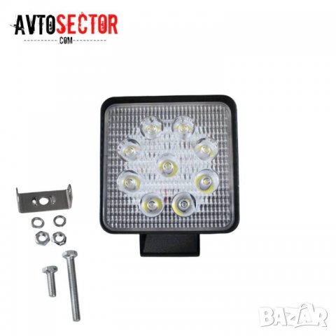 LED халоген 27w - Квадрат - 9 led IP67 1бр, снимка 1