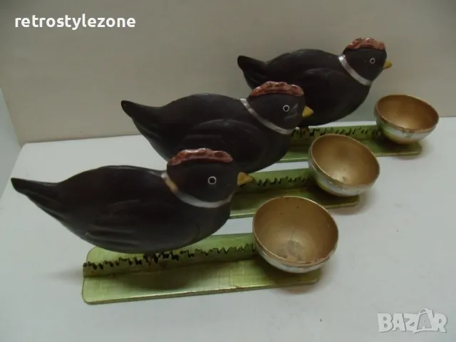 № 7747 три стари метални фигури / поставки   - размер 16 / 9,5 / 4 см , снимка 4 - Други ценни предмети - 47818927