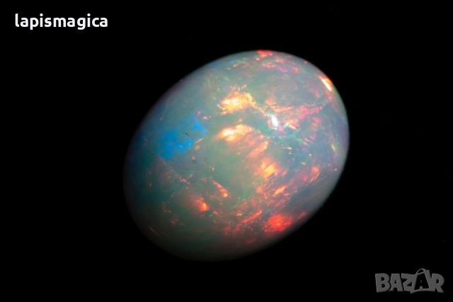 Етиопски опал 1.49ct 9x7mm овален кабошон, снимка 3 - Други - 52135214