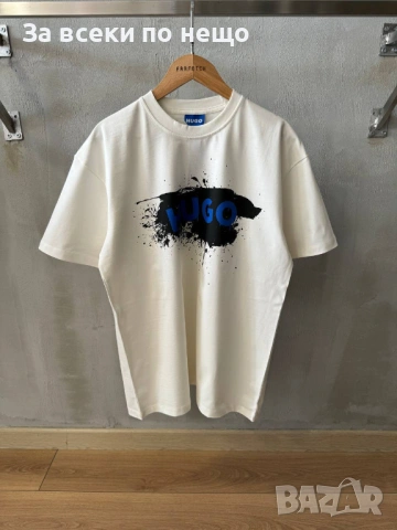 Hugo Boss Мъжка Бяла Тениска👕Мъжка Блуза С Къс Ръкав В Бял Цвят Хуго Бос Код MensPoint35