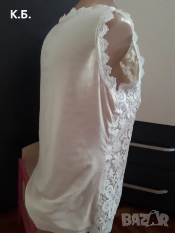 Елегантна блуза с дантела р-р XL, снимка 3 - Потници - 51247199