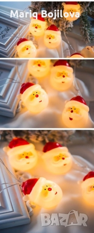 Коледна украса, светещи LED лампички с Дядо Коледа SD19, снимка 2 - Декорация за дома - 48003292