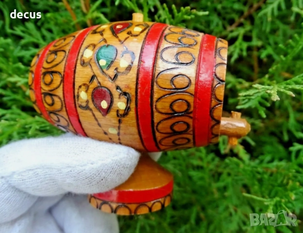 Комунистическа ръчно изработена дървена мини бъчва, винтидж, снимка 9 - Антикварни и старинни предмети - 51456731