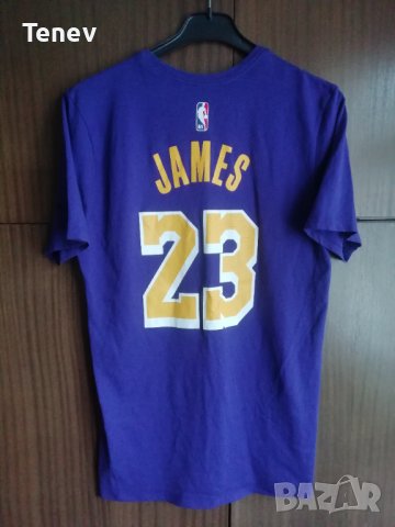 LA Lakers Lebron James #23 Nike Tee оригинална тениска Лейкърс Джеймс размер L  , снимка 1 - Тениски - 41508150