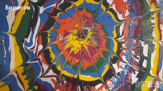 Абстрактна картина с орнаменти, снимка 2 - Картини - 52899894