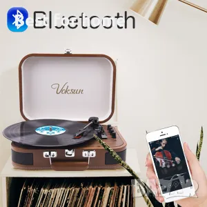 Грамофон със запис VOKSUN S300 и Bluetooth 5.3, снимка 13 - Грамофони - 48807073
