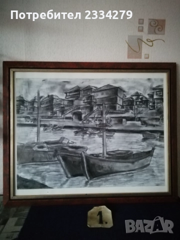 Картини ръчна графика места в гр. ЯМБОЛ" , снимка 3 - Картини - 46650322
