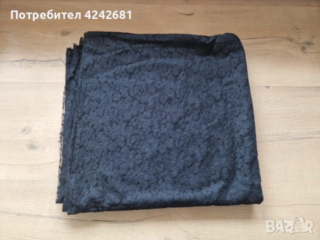 Нов плат Черна дантела 1.45х2.90 м, снимка 2 - Платове и дамаски - 53574866