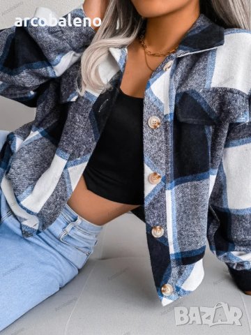 Модно дамско преходно карирано яке, 5цвята , снимка 16 - Якета - 41705613