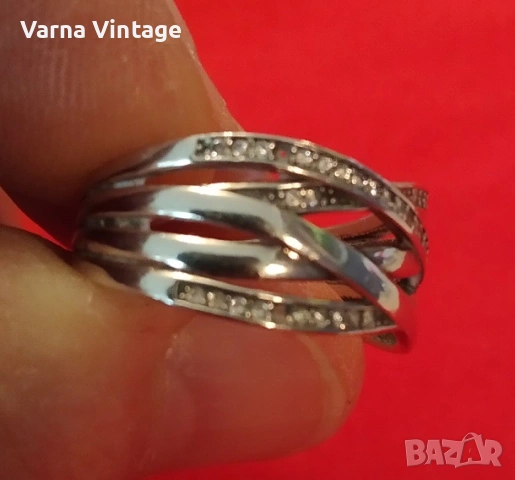 Дамски сребърен пръстен с камъни. 925. 3,8 гр. , снимка 5 - Пръстени - 53212372