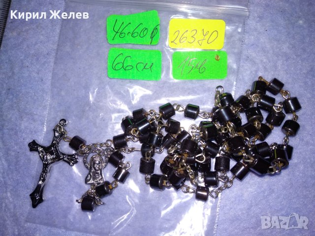 РИМОКАТОЛИЧЕСКА ОГЪРЛИЦА МОЛИТВЕНА БРОЕНИЦА ХЕМАТИТ със СРЕБРИСТИ РАЗПЯТИЕ и ДВУСТРАННА ИКОНКА 26370, снимка 13 - Колиета, медальони, синджири - 41389373