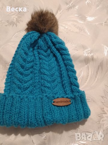 Плетена шапка , снимка 4 - Шапки - 39164360