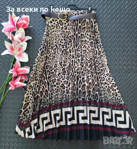 Дамска Дълга Ефирна Пола Тип Солей С Подарък Колан - 2 Налични Цвята Код VL-116, снимка 2 - Поли - 51011909