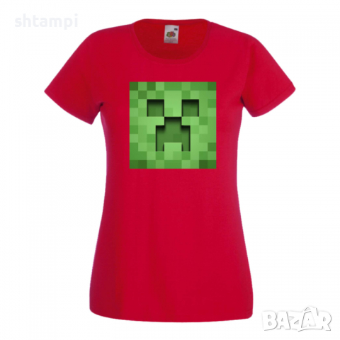 Дамска тениска Creeper Face 3 майнкрафт Minecraft,Игра,Забавление,подарък,Изненада,Рожден Ден., снимка 6 - Тениски - 36520640