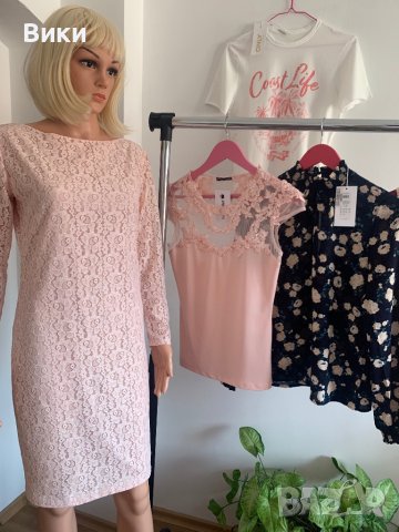 Розово рокля от дантела, снимка 2 - Рокли - 40914436