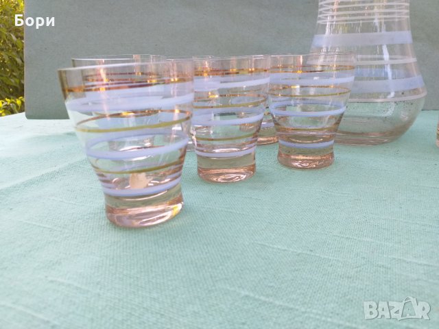 Български Сервиз от 1970г Гарафа и чаши, снимка 7 - Чаши - 34057206