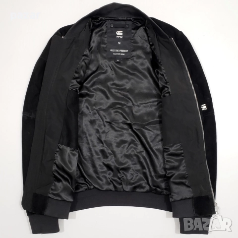 G-STAR RAW BATT Оригинално Мъжко Кожено Яке Велур M-L, снимка 7 - Якета - 51945244