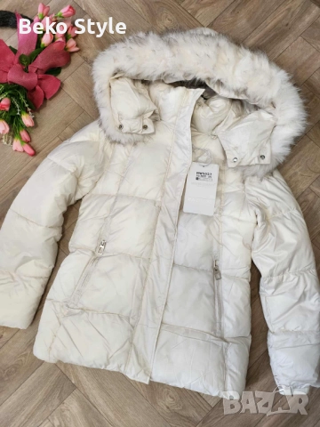 Дамски якета с качулка налични в бяло черно и кафяво, снимка 3 - Якета - 52102685