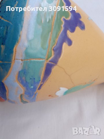 Ваза майолика подписана от автора -1930г, снимка 3 - Други ценни предмети - 41017757