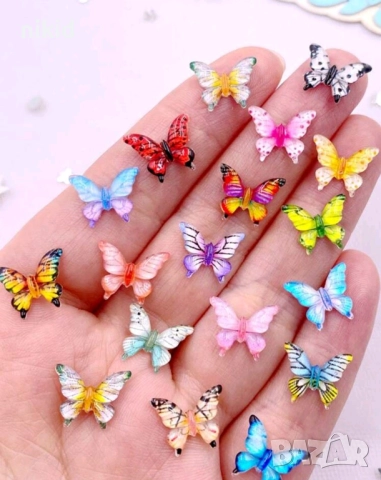 пеперуда пеперуди акрил фигурка бижу за нокти декорация украса за маникюр и др крафт, снимка 4 - Други - 51469431