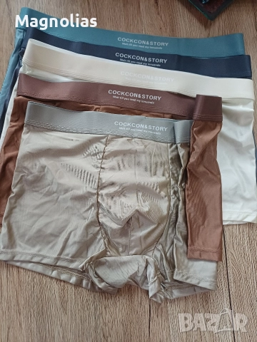 Мъжки луксозни лъскави боксерки с висока степен на еластичност, комплект от 5 броя , снимка 6 - Бельо - 43871269