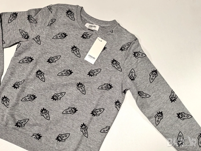 Блуза Zalando в сив цвят, лека вата, снимка 2 - Детски Блузи и туники - 52563357