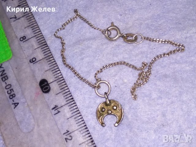 ФИНА СРЕБЪРНА ГРИВНА СРЕБРО 925 с ПОСРЕБРЕНА СТАРИННА ОСМАНСКА МАЙСТОРСКА ВИСУЛКА ПОЛУМЕСЕЦ 38665, снимка 3 - Гривни - 41638194