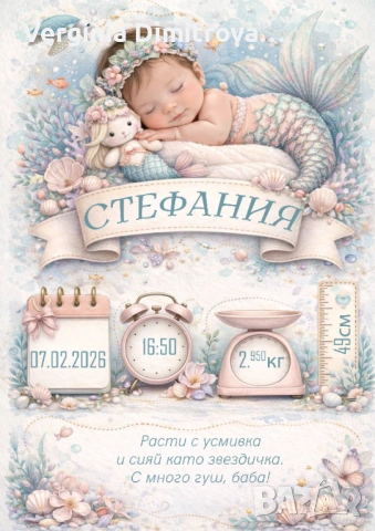 Бебешка визитка за момиче, снимка 2 - Други - 53664867