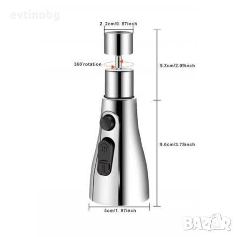 Струйник за чешма, 14.9см., хромиран, снимка 3 - Други стоки за дома - 53833094