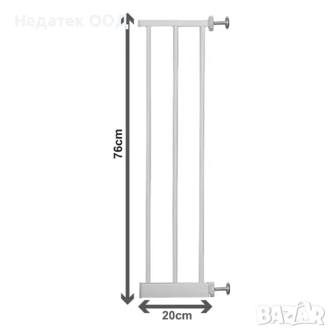 Удължител за блиндирана решетка, Honey Baby, 20см, Бял