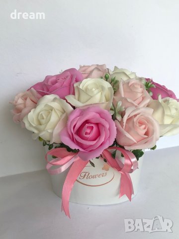Букет със сапунени рози, снимка 1 - Подаръци за жени - 33178203