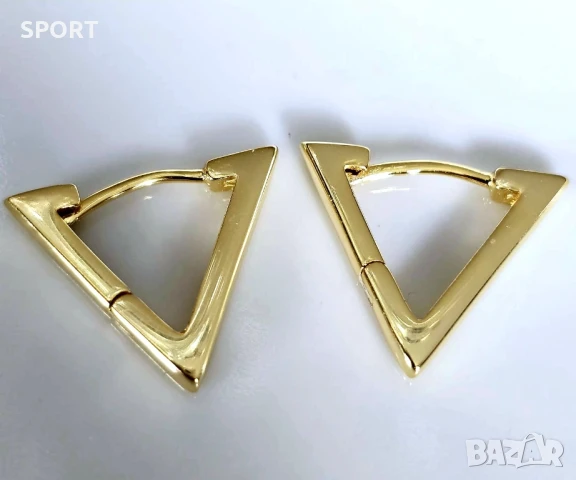 Сребърни миниатюрни обеци със златна баня , снимка 2 - Обеци - 51233180