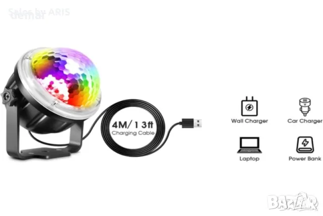 2 броя LED прожектор със сценични диско светлини, звездна светлина, парти, снимка 2 - Лед осветление - 49906474