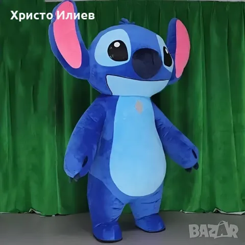Голям Надуваем Костюм Стич Stitch за изненади детски рожден ден парти 2м 2,6м, снимка 2 - Други - 56091118