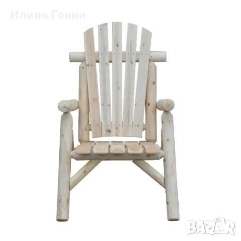 Градински стол Outsunny Adirondack, дървен стол , снимка 2 - Градински мебели, декорация  - 52033550