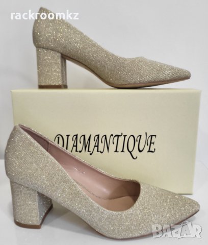 Дамски златисти обувки с квадратен ток модел: 6227 gold, снимка 7 - Дамски обувки на ток - 44277888