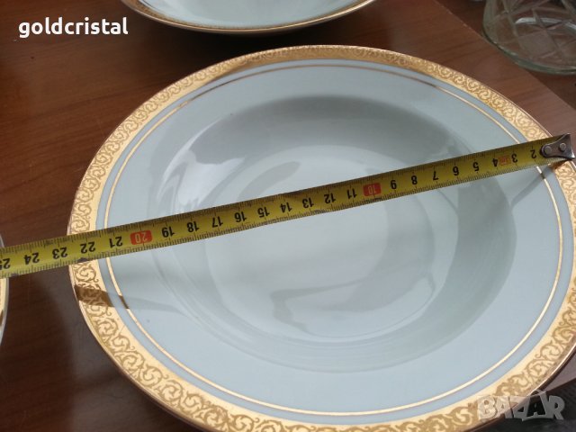 Стар български порцелан чинии с златен кант , снимка 10 - Антикварни и старинни предмети - 39897654
