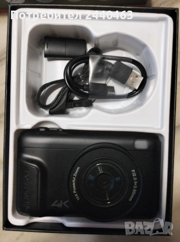 Digital Camera 4K for Photography Vlogging: 64MP Compact Photo Camera for Video 180° фотоапарат, снимка 3 - Фотоапарати - 53600777