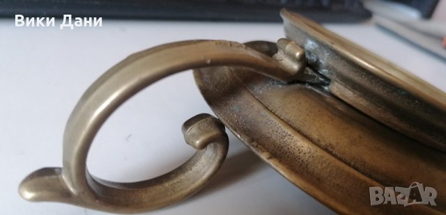 ретро бронзов свещник за широка свещ, снимка 5 - Антикварни и старинни предмети - 33778912