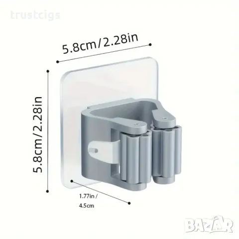 Самозалепваща се стойка за мопове и метли 2бр., снимка 4 - Други стоки за дома - 47390147