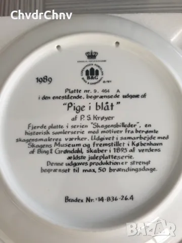 3бр Copenhagen B&G/Копенхаген датска колекционерска декоративна порцеланова чиния-картина, снимка 5 - Картини - 48043903
