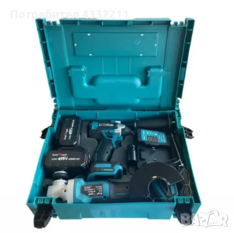 Комплект от акумулаторен ъглошлайф и гайковерт 36V 8Ah, снимка 2 - Други стоки за дома - 48383577