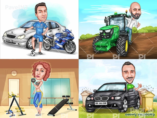 Карикатури по поръчка, снимка 7 - Картини - 50626562