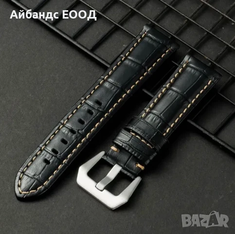 Висококачествени кожени каишки за часовници 22мм, снимка 6 - Каишки за часовници - 51429220