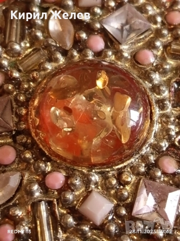 Красив медальон с РОЗОВ КВАРЦ стил поднесен аристократично 52223, снимка 2 - Колиета, медальони, синджири - 52570585