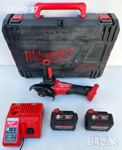 Milwaukee M18 CAG125X - Безчетков ъглошлайф 2x18V 5.0Ah перфектен!
