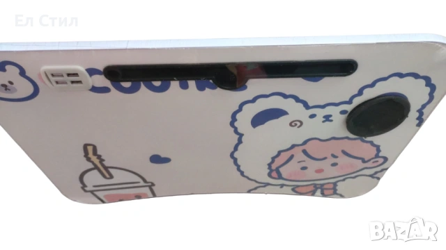 Детска масичка с място за чаша и. С 4 USB порта , вентилатор и LED лампа , снимка 4 - Други - 53310478