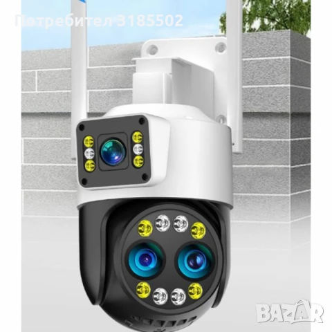 Високотехнологична външна камера за наблюдение с интелигентно нощно виждане и 360° ротация 8 пъти оп, снимка 4 - HD камери - 51391408
