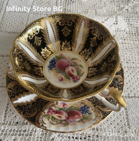 ✨ Paragon England – Circa 1919 – Изискан двоен сет с богата златна декорация 🇬🇧✨, снимка 5 - Антикварни и старинни предмети - 53466101