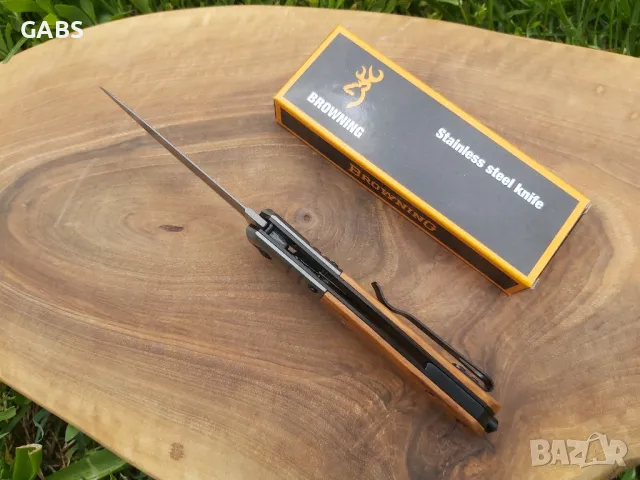 Сгъваем джобен нож Browning с дървена дръжка DA343, снимка 8 - Ножове - 50066401